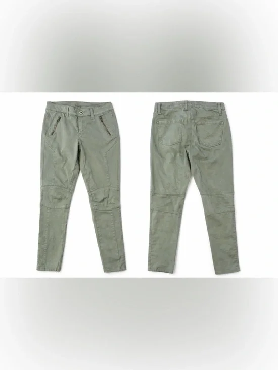 American Eagle Outfitters Green Moto Jegging Ankle Pants Stretch Zip Pocket - Picture 2 of 2